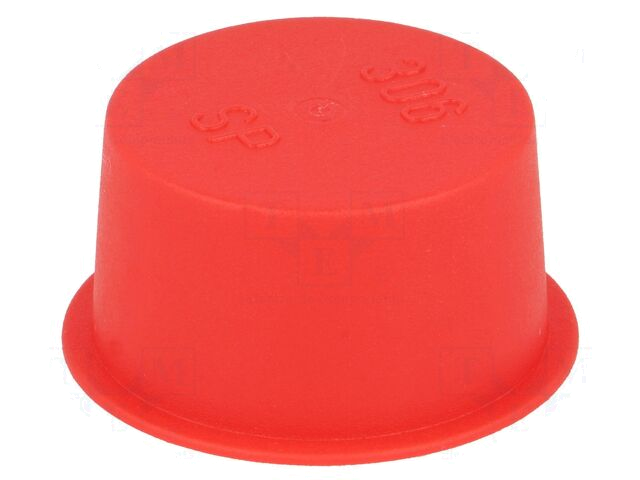 Afsluitdopje; Lichaam: rood; Buitendiam: 47,4mm; H: 19mm; LDPE; rond Afsluitdopje; Lichaam: rood; Buitendiam: 47,4mm; H: 19mm; LDPE; rond
